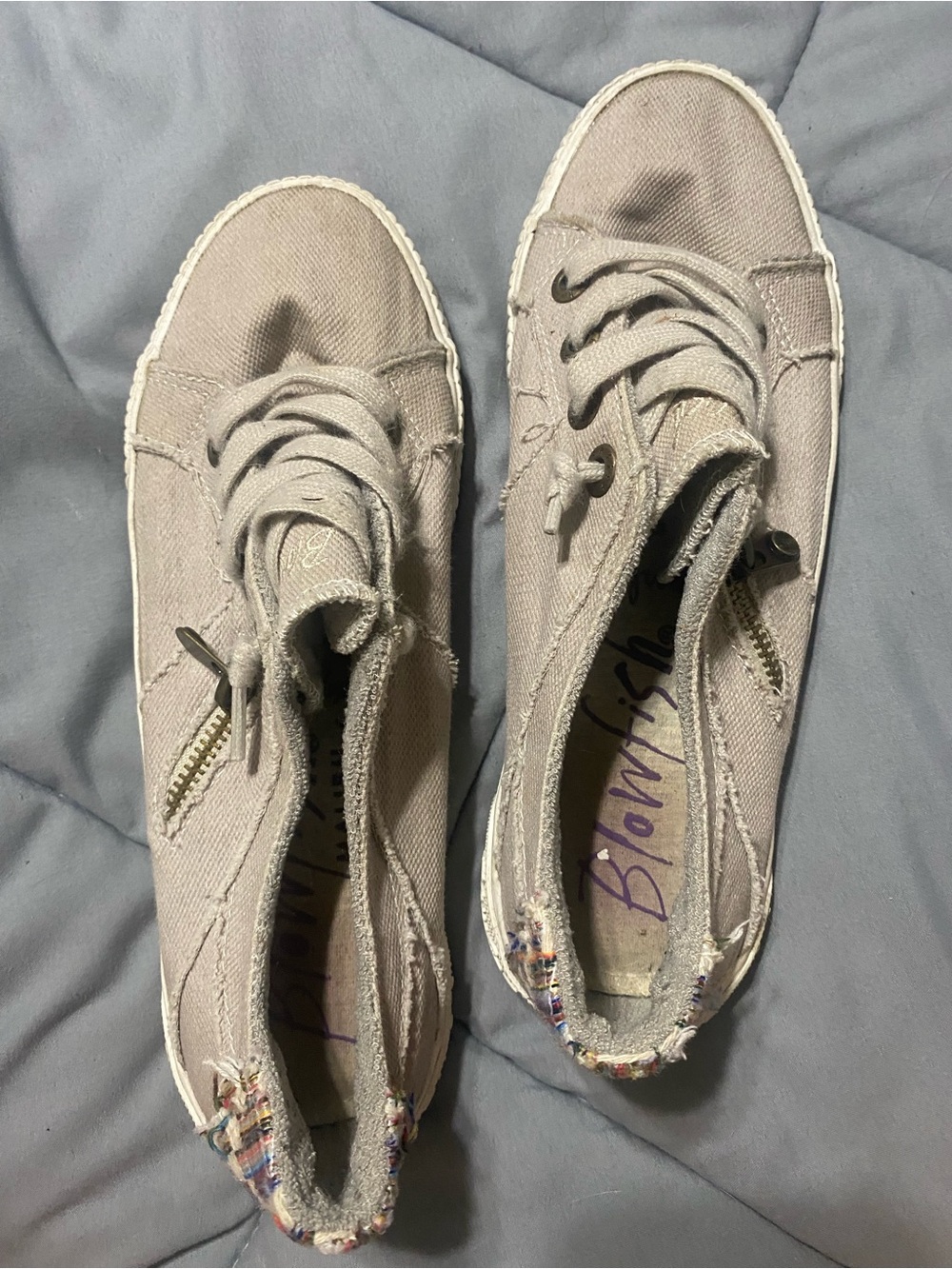 Blowfish Women's Canvas Lace-Up Sneakers in Taupe